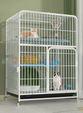 猫AXM室笼子家用内自带厕所一体超大由咪空间双层别墅猫舍猫屋猫