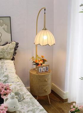 奶油风卧室落地灯沙发边几置物BAU架一厅原木色客床头柜茶几台体