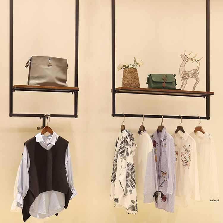 欧式简约服装展示GKF架功服装店墙上艺吊顶挂衣架多能创意铁挂衣