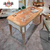 欧式 木雕花贝壳拼花家脑桌实奢华HUD书柜书桌办公桌别墅电书房具