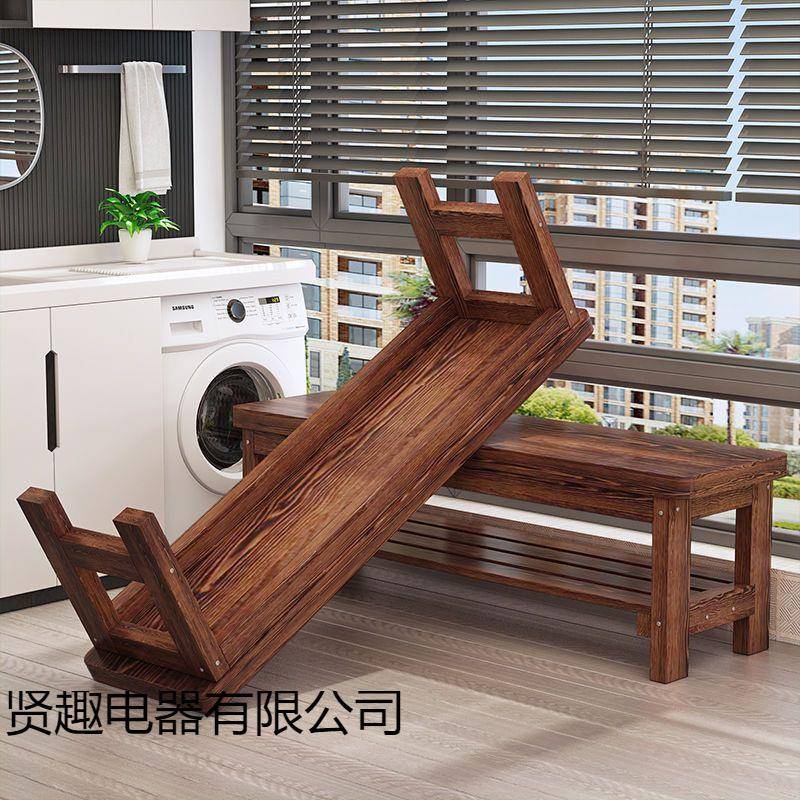 碳化腐浴室台凳全实ANL防木凳户外阳多肉花架长子凳脚踏凳长条凳