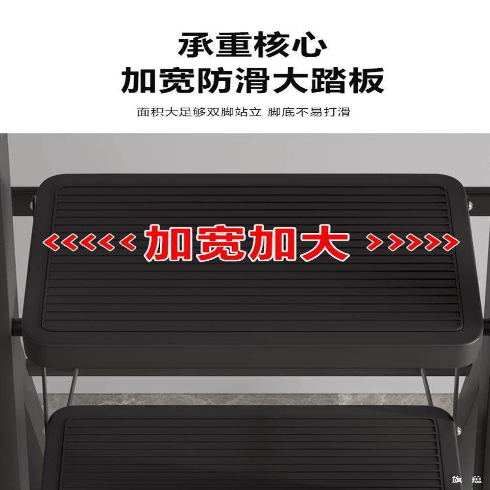 梯子家用折叠缩室内楼梯字梯加厚升降伸不钢NFO锈人五步梯爬梯