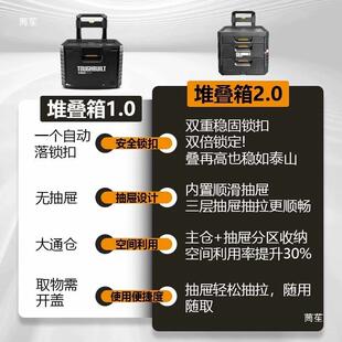 可统堆朋叠组合拉杆工业克573盒收纳箱零系件盒