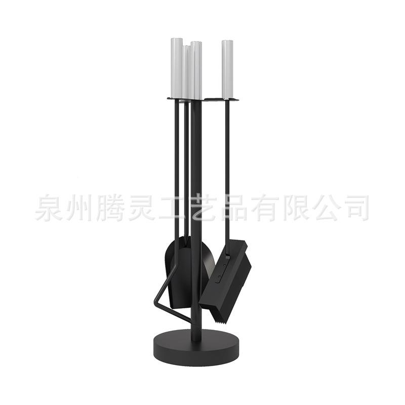 跨境欧式家用MAN客厅铁艺火炉工具工壁炉具三件套铲钩子火刷子套