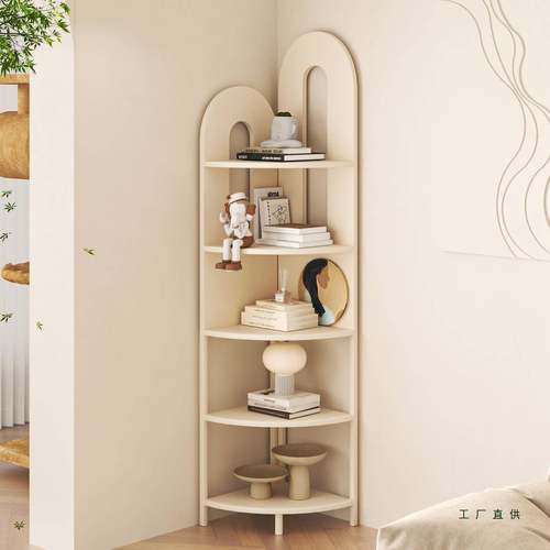 露颂208法式客角厅铁艺转角书地架靠墙落收书纳置物架三形立式角