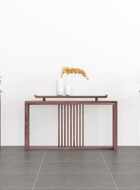 新中全实木黑胡桃花架内经济型花几客CMP厅沙边花几室置发物式架