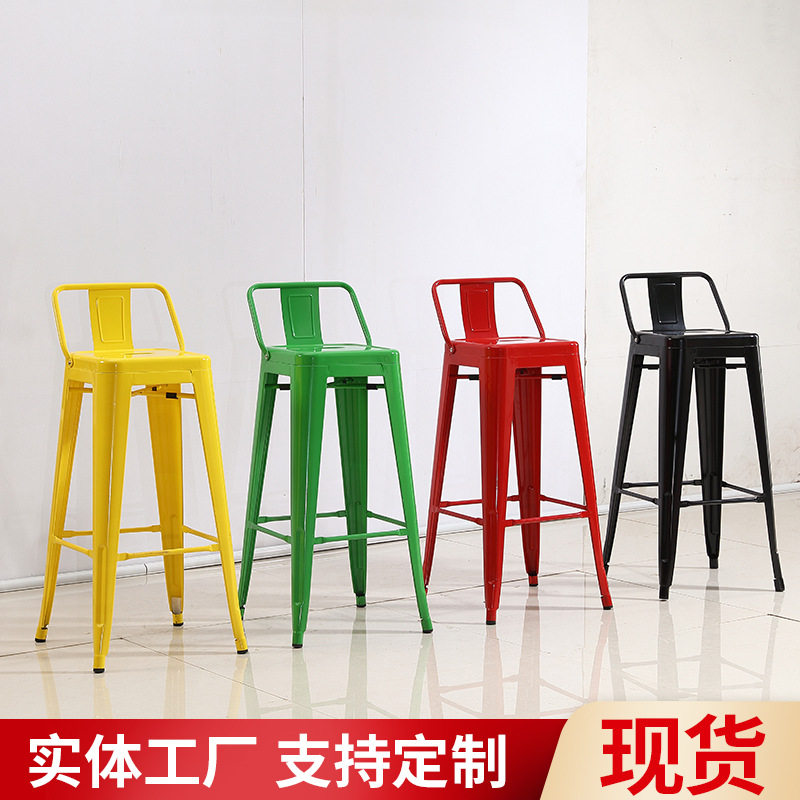 铁皮椅铁艺椅酒吧椅欧式吧椅工业风美式吧椅金属椅复古风吧台椅