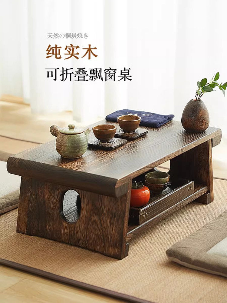 实木榻榻米茶桌飘窗茶桌新中式桌子家用阳台茶台茶几日式矮桌炕桌