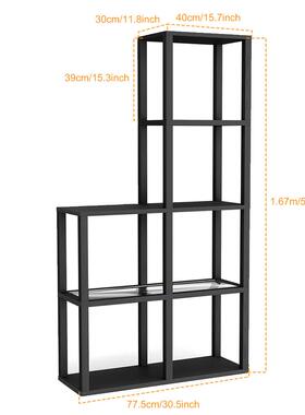 热销架玻璃落地灯层架灯遥架控置物架书架品摆82231木放架子物灯