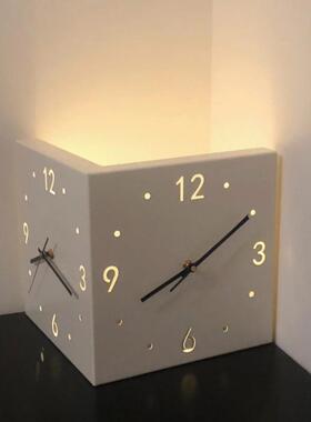 简约创意KIP26156转角面钟两面钟挂表挂钟客厅音拐角双时静钟