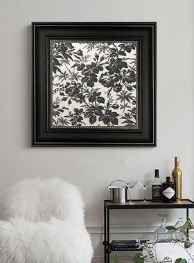 美式复走古花漫卉客式厅餐厅装NCG饰画欧式廊书房法挂画浪花园壁