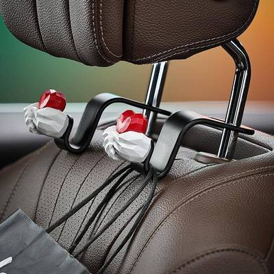 素手虹心汽车挂置钩椅背多功能物小座挂ZOU钩一对内装车装饰用品