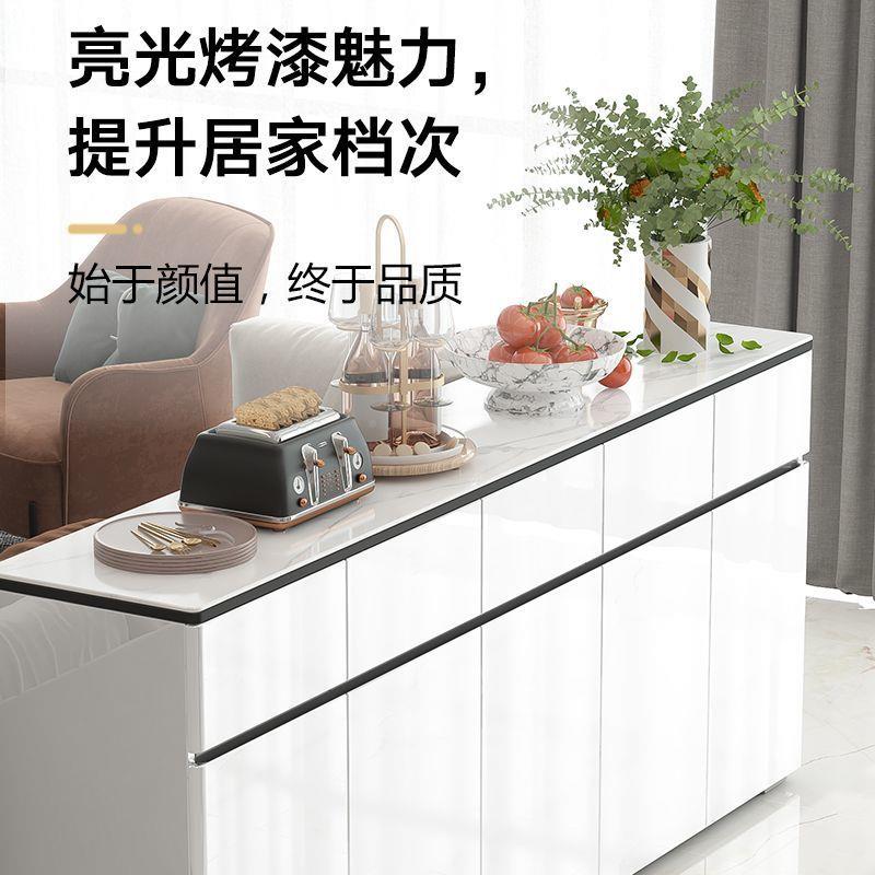烤漆4BYS0CM餐边柜靠墙多功收能纳储物柜玻璃台面边客厅餐柜柜大