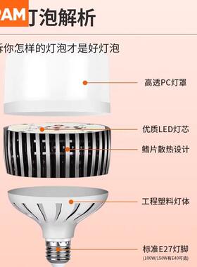 OSWRAM欧朗锐亮LED大功率球泡灯62W10照0150司W工85505厂车间仓库