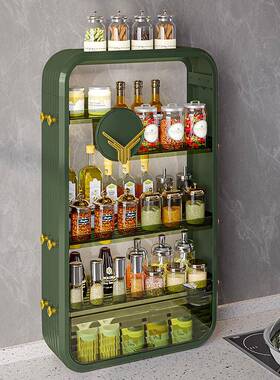 直销红房轻网奢风厨浴室挂壁抽式免打孔大屉容量收纳盒置IPQ物架