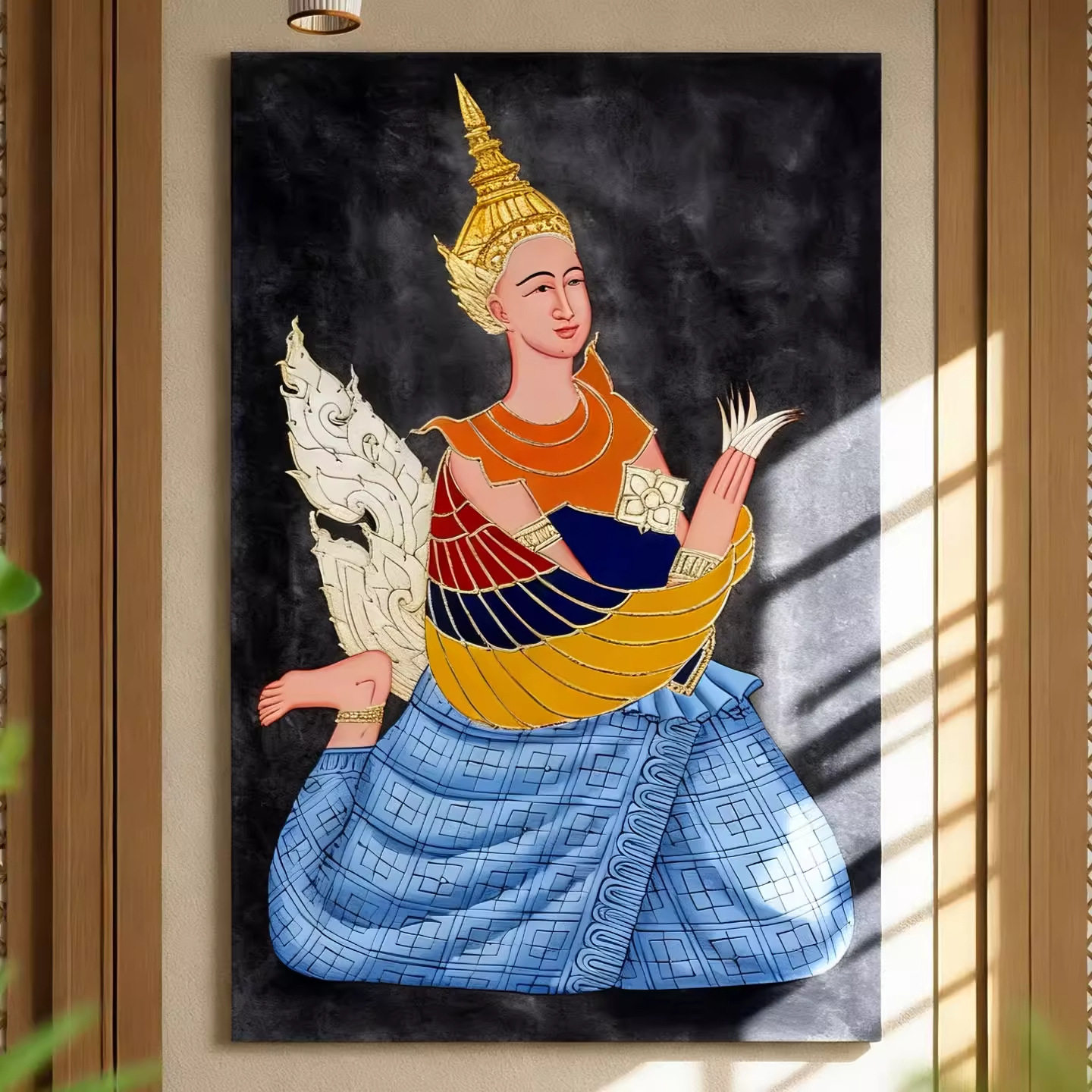 东南亚泰式手工绘制人物壁画