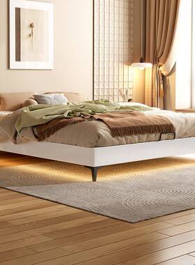 无现代简约小户型家用民床头全实床木榻IBT榻米床实木床酒店宿小