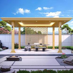 合金凉凉亭院阳光房新中式凉亭现代庭户外亭子别墅83545铝花园四