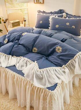 正品四夏季女心全棉100件套少纯棉in白色s被套小清新公主风床上用