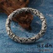 采购产丹品浮银手镯雕 银手镯 鲜花盛开 正品 财富牡花银手镯