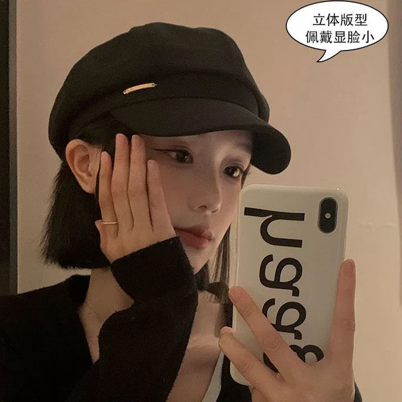 秋冬季百搭贝雷帽女防晒遮阳
