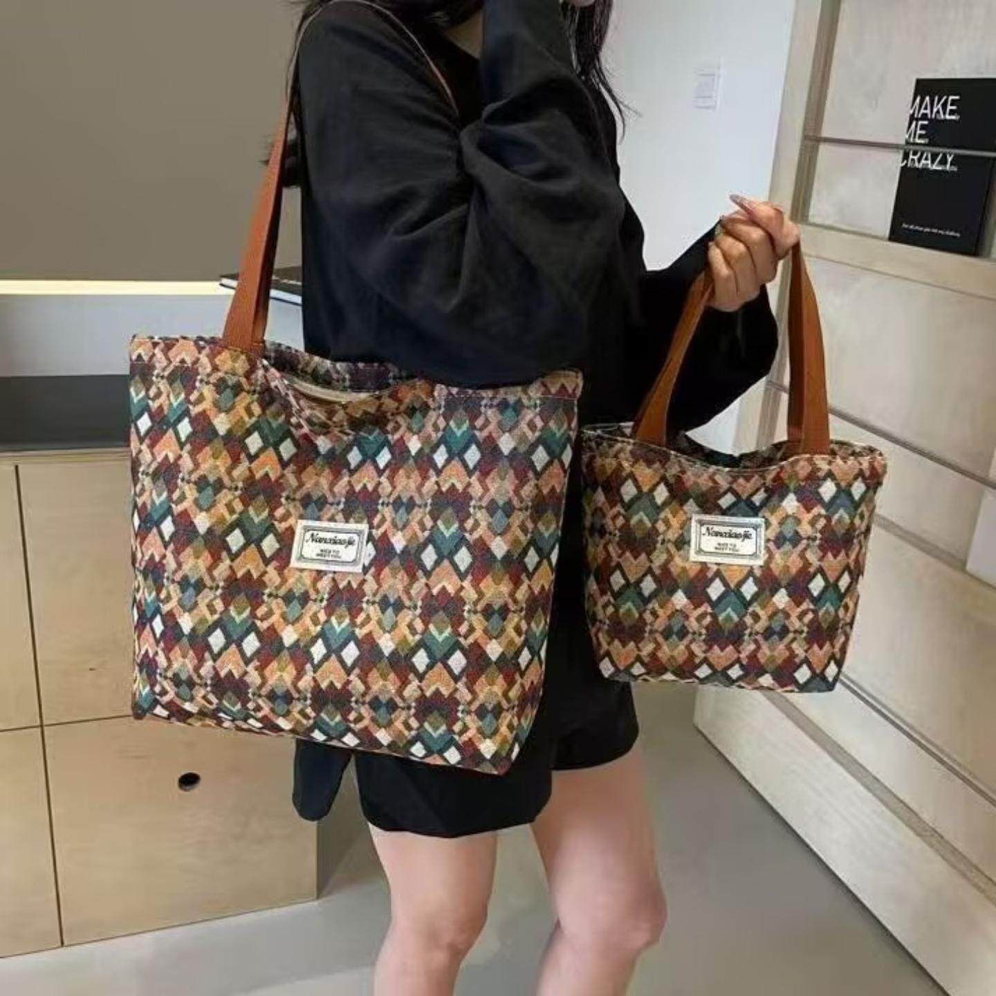 潮流帆布托特包大容量通勤包