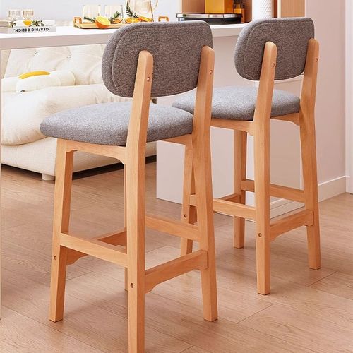 吧台椅家用吧椅实木高脚凳前台商用椅子高靠背岛台凳子收银台吧凳
