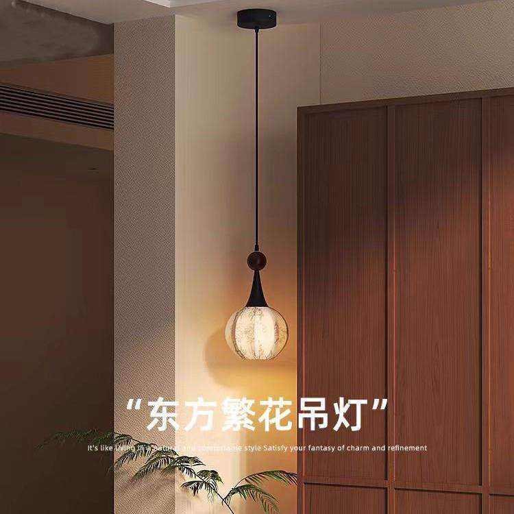 东方繁花艺术装饰小吊灯法式中古风入户玄关吊线灯卧室床头氛围灯