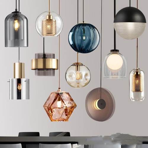 北欧餐厅吊灯创意玻璃吧台单头餐桌灯现代简约床头小吊灯