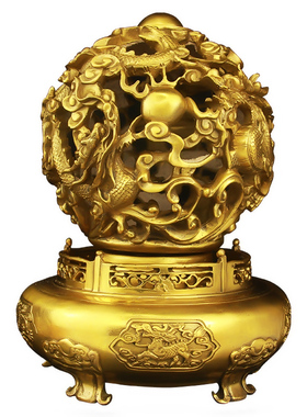 纯黄铜九转乾坤龙鼎客厅办公室家居装饰招財摆件开业礼品