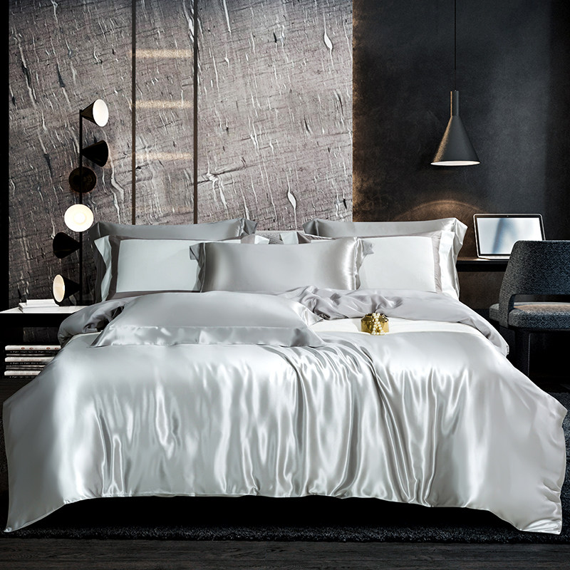 重磅真丝四件套裸睡高级纯色100%桑蚕丝天丝床上用品定制床单被套,床上用品,床品套件/四件套/多件套,淘宝优惠券,粉丝福利购,淘宝优惠卷