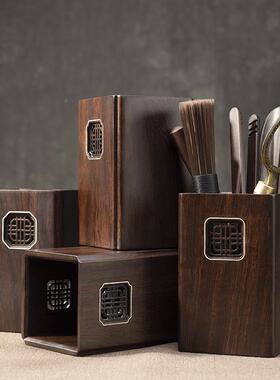 黑道檀茶禄六君子用手工福寿喜茶道套件家用盒装84843茶配件家办