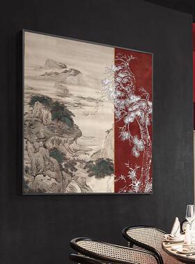 新式迎客松餐墙厅YZ202304装饰画入户玄关过道背景挂客厅中山水酒