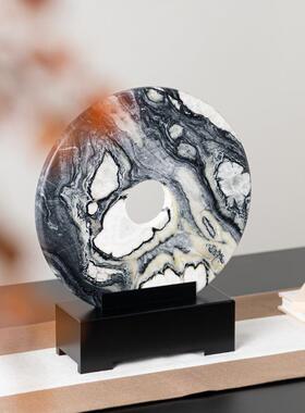 高档轻书奢然大理石同心圆玉扣装饰RZB-2640品样板房间龛房电视天