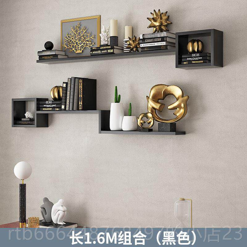 高档墙上装置物架书架壁挂储物柜面厅展示架客家用创意墙饰架子免