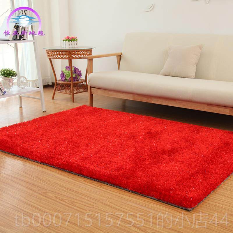 正品客厅地毯地茶几毯卧房间铺韩国丝简室约纯满色床边欧式垫子定