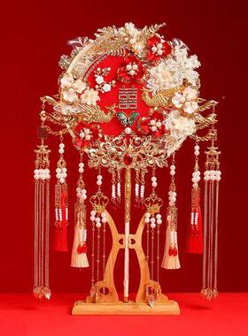 团扇双面新婚物送新娘高y级厂家直供手工di古材料包中式秀禾风喜