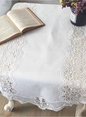 白色简约加厚花竹101128布大角桌节盖巾茶几电视柜装旗饰桌布防尘