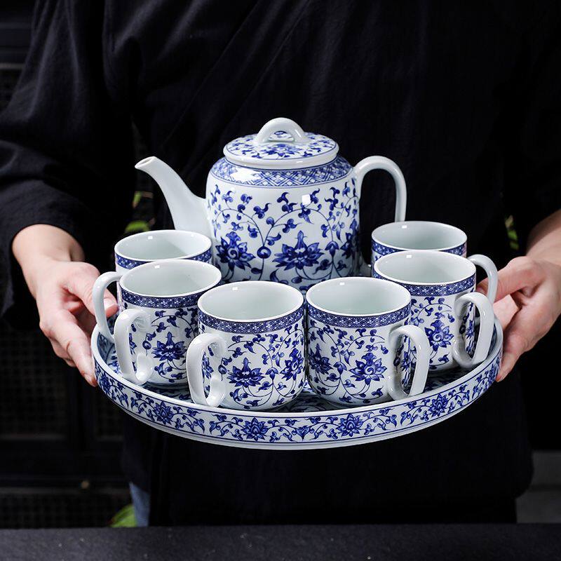 陶瓷茶壶茶具套装家用全套中式大容量高档凉水壶提梁壶