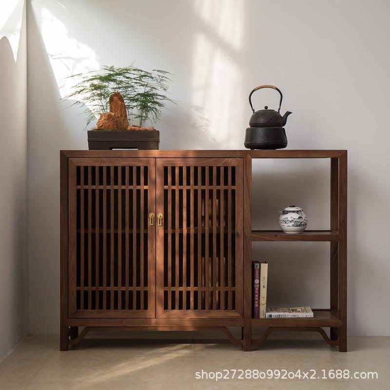 中式酒柜碗柜茶柜客厅榆木餐边柜厨房备餐储物柜茶水桌