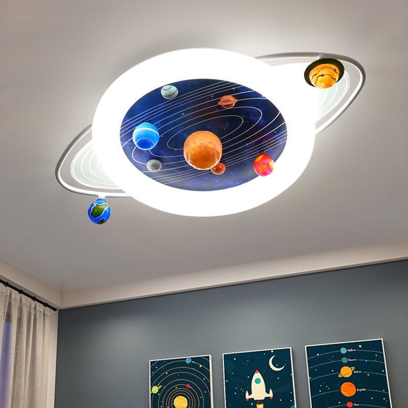 星球太空行星吸顶灯儿童房灯男孩卧室卡通房间智能护眼创意灯