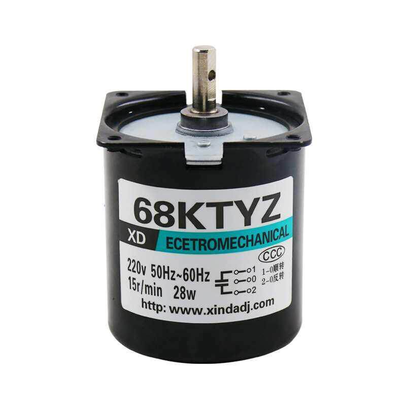 220V交流永磁同步电机68KTYZ低速电动机28W正反转减速微型小马达