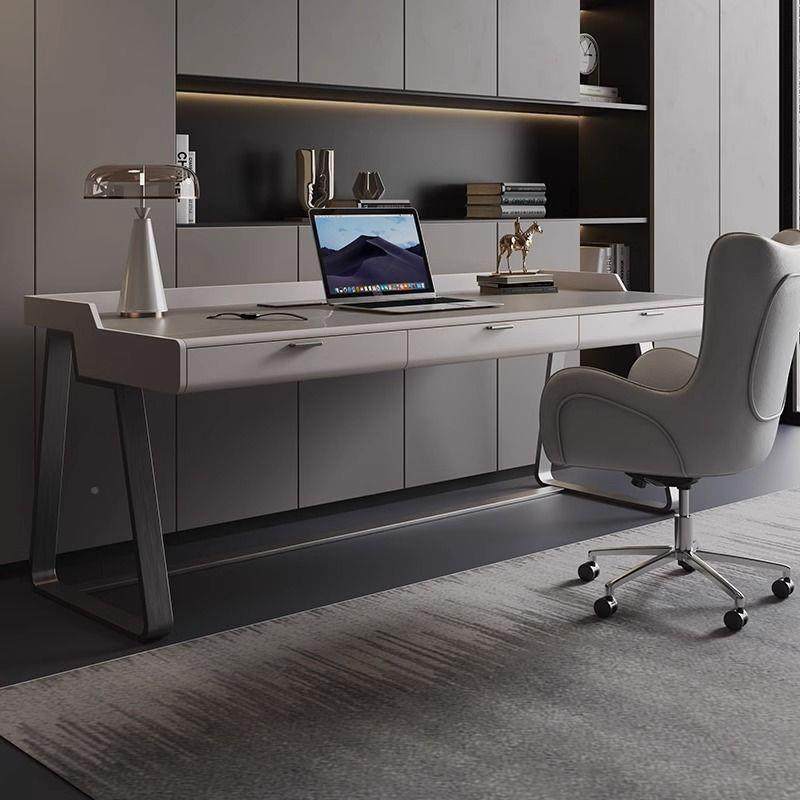 岩板书轻奢风设计桌款书代房办公电脑桌简约现老师详见包装板意式