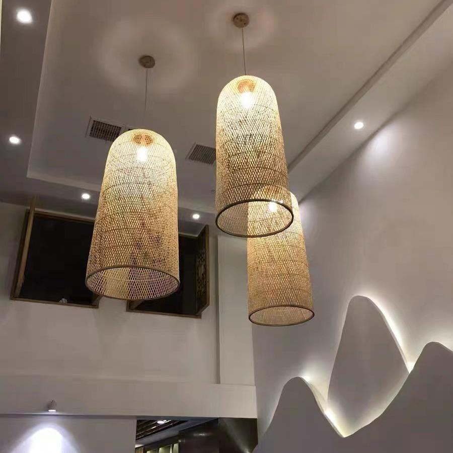 竹编吊灯新中式酒店餐厅竹竹灯竹笼竹灯子艺灯具创意灯民宿34大吊