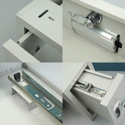 工作台铁皮桌抽带锁工具柜重屉型单吊抽文件柜下03办公室不锈钢抽