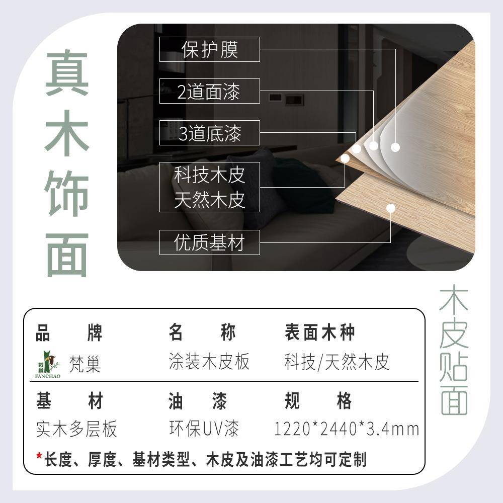 皮科定板kd板K61K6197AN97AN木水曲柳饰面板天然木多贴面实木层uv