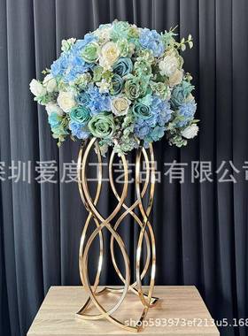 铁艺花架立柱假几布铁何装饰摆FZP件艺舞台置婚庆路引花婚礼道具