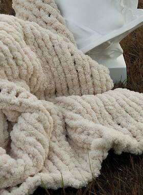 款床尾毯搭毯毯子发家编织沙纯色兮毛毯床居上春IXZ秋盖毯泽毯装