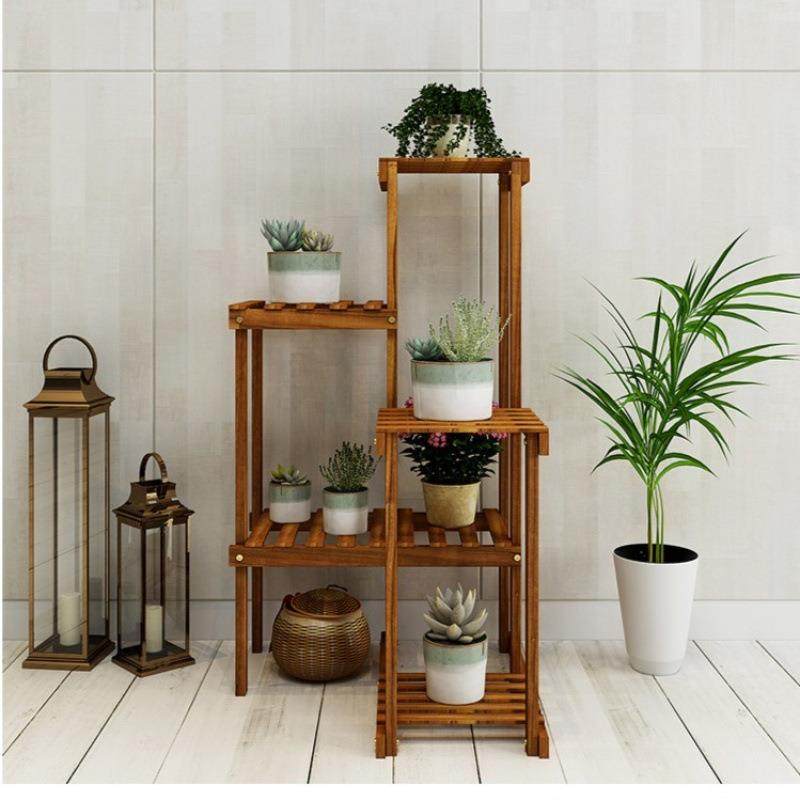 花架子实木客厅阳台落盆花式墙角多层地室内置物架栽多见详情肉转