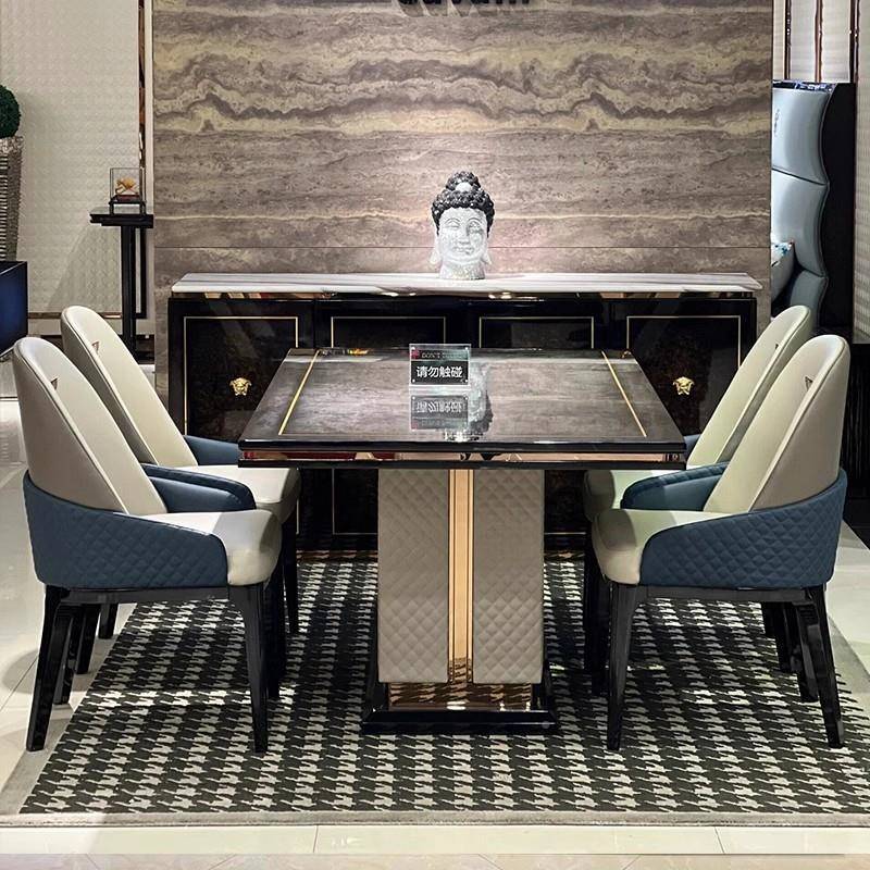 yBntle六实木餐桌椅意式轻奢宾099利豪宅餐厅e一桌椅高端家具